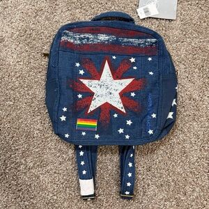 NWT Disney Denim Mini Backpack Patriotic Star Print Americana USA